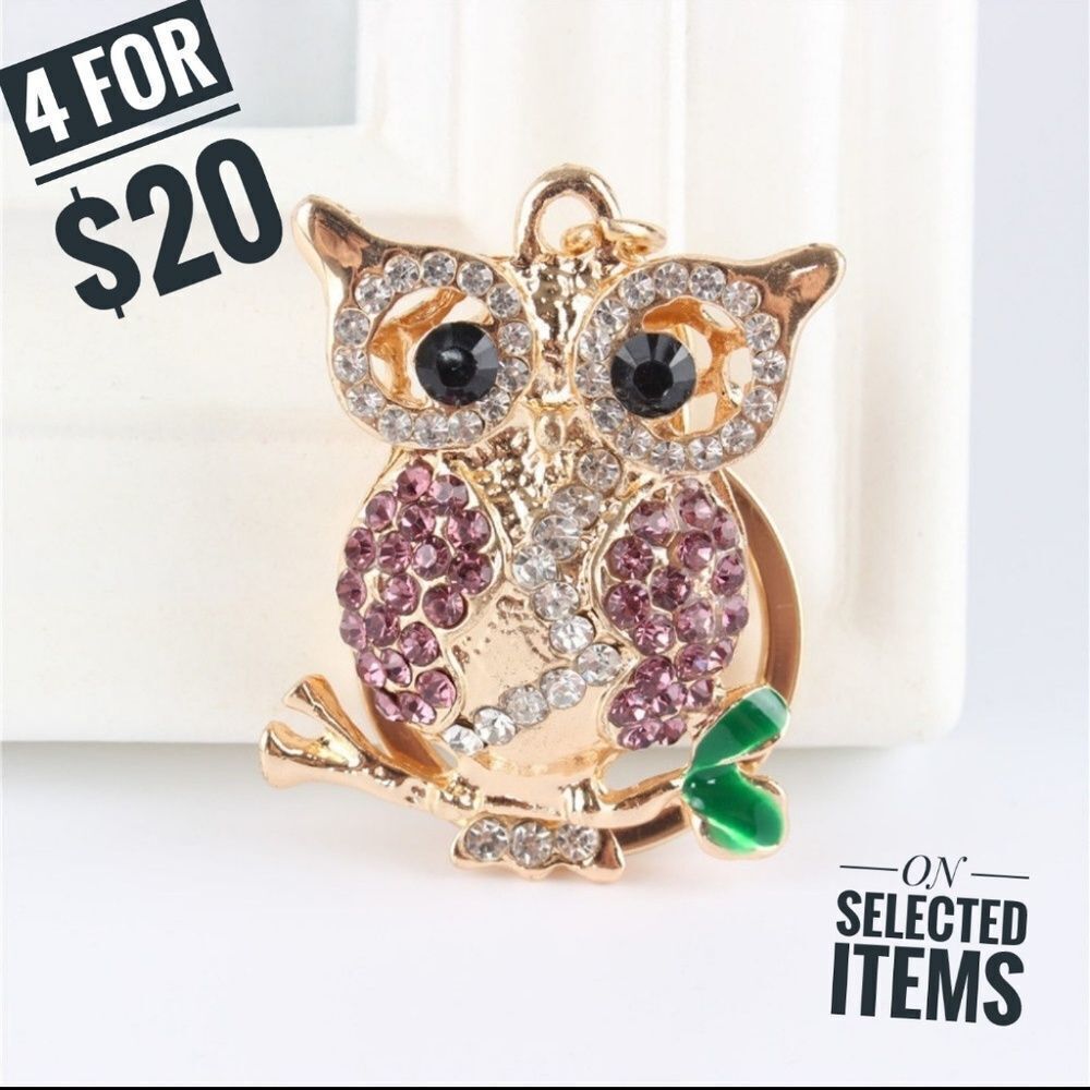 Keyring Owl Pendant Pink 4 for $20